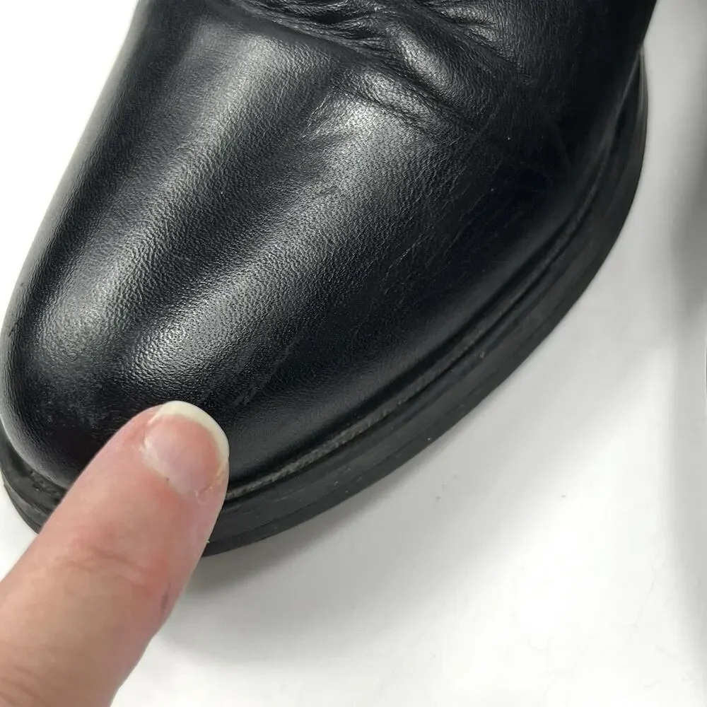 Lyard Woman’s Leather Tall Riding Boots Black Size 7 Equestrian Embossed Classic